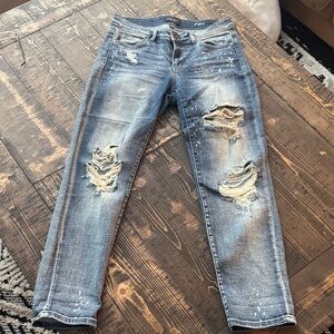 Judy Blue Light Blue Distressed Boyfriend Jeans